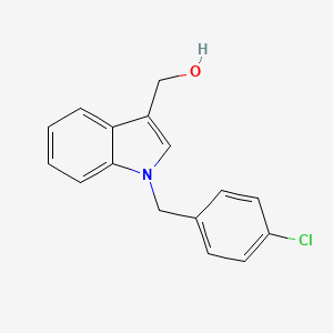 molecular formula C16H14ClNO B1680395 1H-Indole-3-methanol, 1-[(4-chlorophenyl)methyl]- CAS No. 92407-91-5
