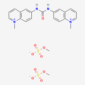 molecular formula C22H23N4O5S+ B1680407 1,3-bis(1-methylquinolin-1-ium-6-yl)urea;methyl sulfate CAS No. 135-14-8