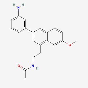 molecular formula C21H22N2O2 B1680428 N-[2-[3-(3-aminophenyl)-7-methoxynaphthalen-1-yl]ethyl]acetamide CAS No. 225786-69-6