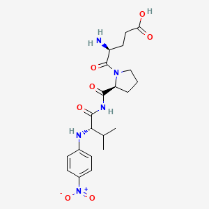 B1680429 (4S)-4-amino-5-[(2S)-2-[[(2S)-3-methyl-2-(4-nitroanilino)butanoyl]carbamoyl]pyrrolidin-1-yl]-5-oxopentanoic acid CAS No. 86190-22-9