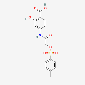 molecular formula C16H15NO7S B1680437 2-Hydroxy-4-(2-(tosyloxy)acetamido)benzoic acid CAS No. 501919-59-1