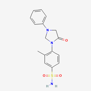 molecular formula C16H17N3O3S B1680442 1-(2-Methyl-4-sulfamoylphenyl)-3-phenyl-5-imidazolidinone CAS No. 53297-82-8