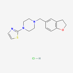 molecular formula C16H20ClN3OS B1680443 1-((2,3-Dihydro-5-benzofuranyl)methyl)-4-thiazol-2-ylpiperazinium chloride CAS No. 57359-17-8