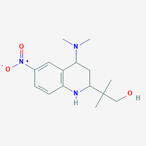 molecular formula C15H23N3O3 B1680446 2-(4-(Dimethylamino)-6-nitro-1,2,3,4-tetrahydroquinolin-2-yl)-2-methylpropan-1-ol CAS No. 404920-28-1