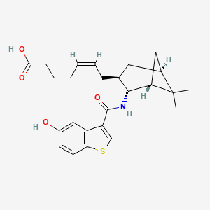 molecular formula C25H31NO4S B1680449 (5Z)-7-((1R,2R,3S,5S)-2-(((5-Hydroxy-1-benzothien-3-yl)carbonyl)amino)-6,6-dimethylbicyclo(3.1.1)hept-3-yl)hept-5-enoic acid CAS No. 209268-36-0