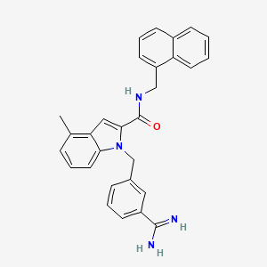 1-[(3-carbamimidoylphenyl)methyl]-4-methyl-N-(naphthalen-1-ylmethyl)indole-2-carboxamide