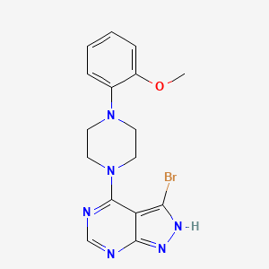 molecular formula C16H17BrN6O B1680452 3-Bromo-4-(4-(2-methoxyphenyl)piperazin-1-yl)-1H-pyrazolo[3,4-d]pyrimidine CAS No. 871340-88-4