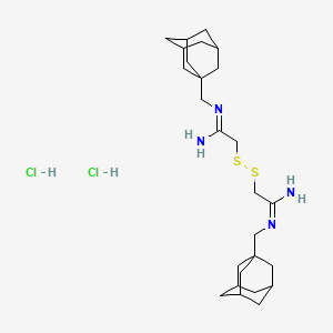 B1680454 2,2'-Dithiobis(N-((1-adamantyl)methyl)acetamidine) dihydrochloride CAS No. 37764-44-6