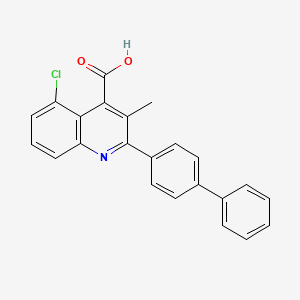 molecular formula C23H16ClNO2 B1680458 2-(1,1'-Biphenyl-4-yl)-5-chloro-3-methyl-4-quinolinecarboxylic acid sodium salt CAS No. 96201-52-4
