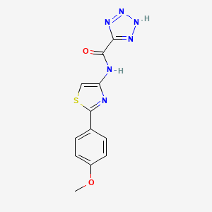 molecular formula C12H10N6O2S B1680467 2H-Tetrazole-5-carboxamide, N-[2-(4-methoxyphenyl)-4-thiazolyl]- CAS No. 123970-89-8