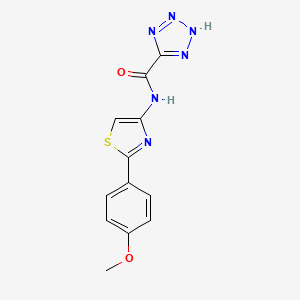 molecular formula C12H10N6O2S B1680467 N-[2-(4-methoxyphenyl)-1,3-thiazol-4-yl]-2H-tetrazole-5-carboxamide CAS No. 123970-89-8