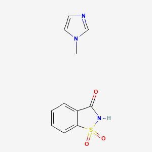 molecular formula C11H11N3O3S B1680476 Saccharin 1-methylimidazole 