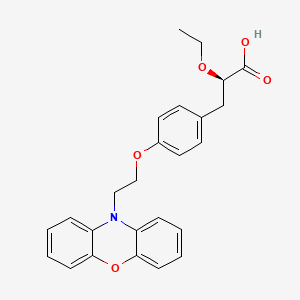 (-)-3-(4-(2-(Phenoxazin-10-yl)ethoxy)phenyl)-2-ethoxypropanoic acid