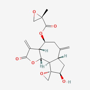molecular formula C19H22O7 B1680521 [(3aR,4S,6aR,8R,9S,9aR,9bR)-8-hydroxy-3,6-dimethylidene-2-oxospiro[3a,4,5,6a,7,8,9a,9b-octahydroazuleno[4,5-b]furan-9,2'-oxirane]-4-yl] (2S)-2-methyloxirane-2-carboxylate CAS No. 11024-67-2