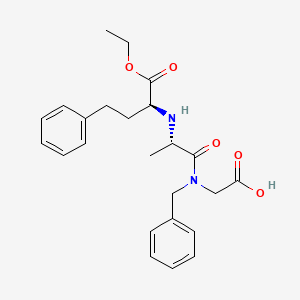 molecular formula C24H30N2O5 B1680561 N-(N-(1 (Ethoxycarbonyl)-3-phenylpropyl)alanyl)-N-(phenylmethyl)glycine CAS No. 101820-46-6
