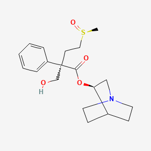 molecular formula C19H27NO4S B1680566 [(3R)-1-azabicyclo[2.2.2]octan-3-yl] (2R)-2-(hydroxymethyl)-4-[(S)-methylsulfinyl]-2-phenylbutanoate CAS No. 149926-91-0