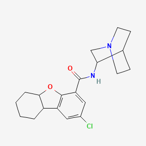 molecular formula C20H25ClN2O2 B1680578 N-(1-Azabicyclo(2.2.2)octan-3-yl)-2-chloro-5a,6,7,8,9,9a-hexahydrodibenzofuran-4-carboxamide CAS No. 125363-06-6