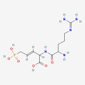 B1680592 Arginyl-2-amino-5-phosphono-3-pentenoic acid CAS No. 114301-25-6