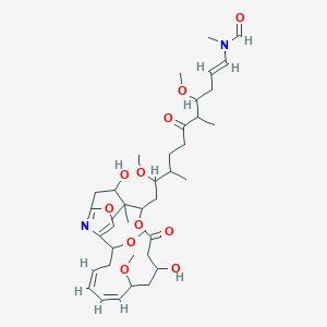 molecular formula C39H62N2O11 B1680596 N-[(E)-11-[(12Z,14Z)-3,9-dihydroxy-11,17-dimethoxy-4,4-dimethyl-7-oxo-6,20-dioxa-21-azabicyclo[16.2.1]henicosa-1(21),12,14,18-tetraen-5-yl]-4,10-dimethoxy-5,9-dimethyl-6-oxoundec-1-enyl]-N-methylformamide CAS No. 150346-23-9