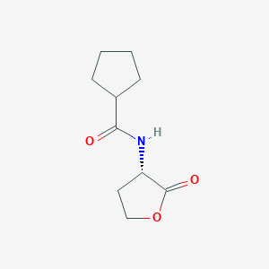 molecular formula C10H15NO3 B1680599 (S)-N-(2-oxotetrahydrofuran-3-yl)cyclopentanecarboxamide CAS No. 1061591-41-0