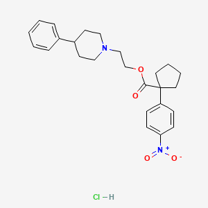 B1680651 2-(4-Phenylpiperidinyl)ethyl 1-(4-nitrophenyl)cyclopentanecarboxylate hydrochloride CAS No. 157097-10-4