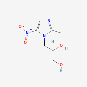 molecular formula C7H11N3O4 B1680657 3-(2-甲基-5-硝基-1H-咪唑-1-基)丙烷-1,2-二醇 CAS No. 62580-80-7