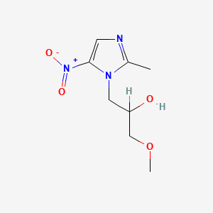 molecular formula C8H13N3O4 B1680658 alpha-(Methoxymethyl)-2-methyl-5-nitroimidazole-1-ethanol CAS No. 60174-20-1