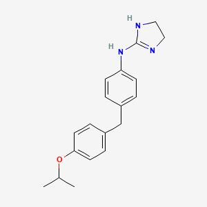 molecular formula C19H23N3O B1680659 N-[4-[(4-propan-2-yloxyphenyl)methyl]phenyl]-4,5-dihydro-1H-imidazol-2-amine CAS No. 221529-58-4