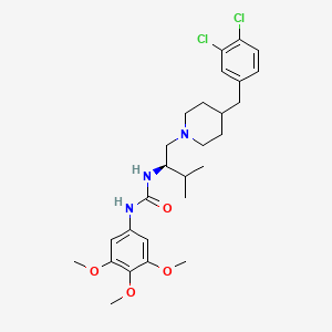 molecular formula C27H37Cl2N3O4 B1680660 1-[(2R)-1-[4-[(3,4-dichlorophenyl)methyl]piperidin-1-yl]-3-methylbutan-2-yl]-3-(3,4,5-trimethoxyphenyl)urea CAS No. 270251-12-2