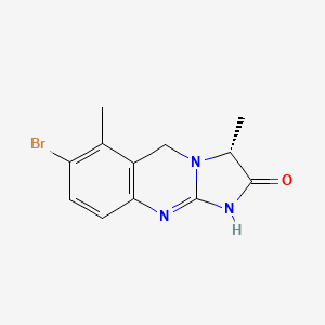 molecular formula C12H12BrN3O B1680663 (3R)-7-bromo-3,6-dimethyl-5,10-dihydro-3H-imidazo[2,1-b]quinazolin-2-one CAS No. 77378-53-1