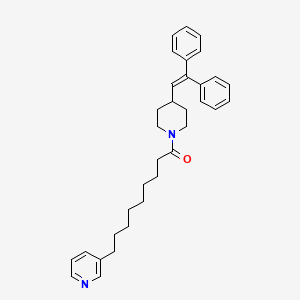 molecular formula C33H40N2O B1680666 4-(2,2-Diphenylethenyl)-1-(1-oxo-9-(3-pyridinyl)nonyl)piperidine CAS No. 107071-66-9