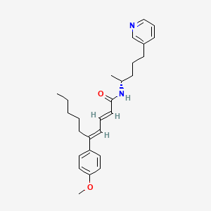 5-(4-Methoxyphenyl)-N-(1-methyl-4-(3-pyridinyl)butyl)-2,4-decadienamide