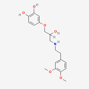 molecular formula C19H25NO6 B1680679 1-(3,4-Dimethoxyphenethylamino)-3-(3,4-dihydroxyphenoxy)-2-propanol CAS No. 74513-77-2