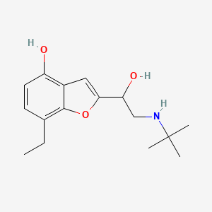 molecular formula C19H25NO6 B1680680 2-[2-(Tert-butylamino)-1-hydroxyethyl]-7-ethyl-1-benzofuran-4-ol CAS No. 61470-08-4