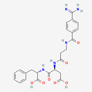 molecular formula C24H27N5O7 B1680686 N-(4-Carbamimidoylbenzoyl)-Beta-Alanyl-L-Alpha-Aspartyl-L-Phenylalanine CAS No. 138107-58-1