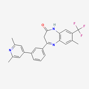 4-[3-(2,6-Dimethylpyridin-4-yl)phenyl]-7-methyl-8-(trifluoromethyl)-1,3-dihydro-1,5-benzodiazepin-2-one