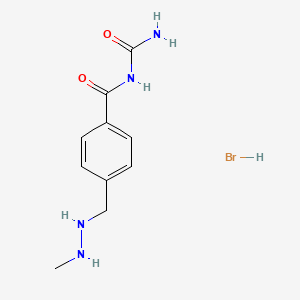 molecular formula C10H15BrN4O2 B1680689 N-carbamoyl-4-[(2-methylhydrazinyl)methyl]benzamide hydrobromide CAS No. 366-71-2