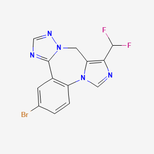 molecular formula C13H8BrF2N5 B1680693 3-bromo-10-(difluoromethyl)-9H-benzo[f]imidazo[1,5-a][1,2,4]triazolo[1,5-d][1,4]diazepine CAS No. 883093-10-5