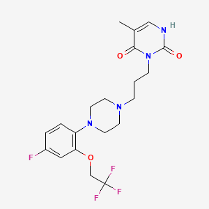 molecular formula C20H24F4N4O3 B1680703 3-[3-[4-[4-fluoro-2-(2,2,2-trifluoroethoxy)phenyl]piperazin-1-yl]propyl]-5-methyl-1H-pyrimidine-2,4-dione CAS No. 186386-21-0