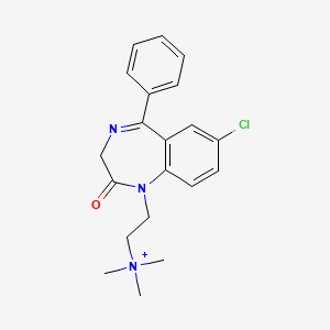 molecular formula C20H23ClN3O+ B1680704 1H-1,4-Benzodiazepin-1-ethanaminium, 7-chloro-2,3-dihydro-N,N,N-trimethyl-2-oxo-5-phenyl- CAS No. 123723-78-4