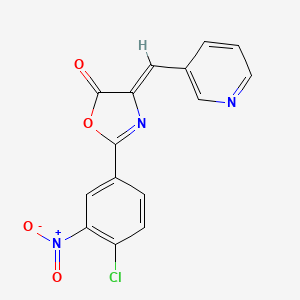molecular formula C15H8ClN3O4 B1680712 (4Z)-2-(4-chloro-3-nitrophenyl)-4-(pyridin-3-ylmethylidene)-1,3-oxazol-5-one CAS No. 313971-05-0