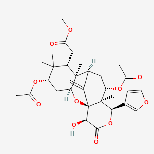 Methyl 2-[(1S,3S,5S,7S,8S,9R,11S,12S,13R,16S)-5,11-diacetyloxy-13-(furan-3-yl)-16-hydroxy-6,6,8,12-tetramethyl-17-methylidene-15-oxo-2,14-dioxatetracyclo[7.7.1.01,12.03,8]heptadecan-7-yl]acetate