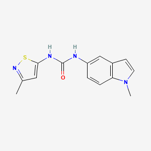 molecular formula C14H14N4OS B1680792 1-(1-Methylindol-5-yl)-3-(3-methyl-1,2-thiazol-5-yl)urea CAS No. 152239-46-8