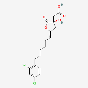 molecular formula C18H24Cl2O6 B1680794 2-[8-(2,4-Dichlorophenyl)-2-hydroxyoctyl]-2-hydroxybutanedioic acid CAS No. 154566-12-8