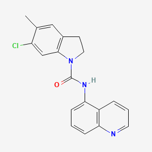 molecular formula C19H16ClN3O B1680803 6-chloro-5-methyl-N-quinolin-4-yl-2,3-dihydroindole-1-carboxamide CAS No. 162100-15-4