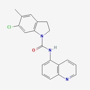 molecular formula C19H16ClN3O B1680803 6-chloro-5-methyl-N-quinolin-5-yl-2,3-dihydroindole-1-carboxamide CAS No. 162100-15-4