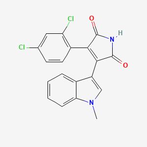 molecular formula C19H12Cl2N2O2 B1680804 3-(2,4-Dichlorophenyl)-4-(1-methyl-1H-indol-3-yl)-1H-pyrrole-2,5-dione CAS No. 280744-09-4