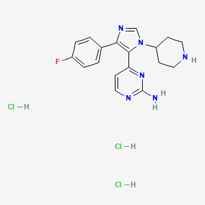 molecular formula C18H22Cl3FN6 B1680808 SB 220025 trihydrochloride CAS No. 197446-75-6