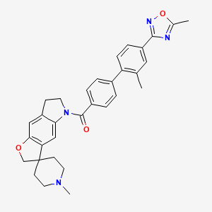 molecular formula C32H32N4O3 B1680811 (2'-Methyl-4'-(5-methyl-1,2,4-oxadiazol-3-yl)-[1,1'-biphenyl]-4-yl)(1'-methyl-6,7-dihydrospiro[furo[2,3-f]indole-3,4'-piperidin]-5(2H)-yl)methanone CAS No. 180083-23-2