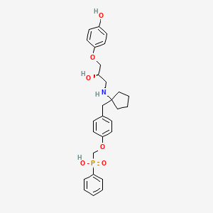 {4-[(1-{[(2S)-2-hydroxy-3-(4-hydroxyphenoxy)propyl]amino}cyclopentyl)methyl]phenoxymethyl}(phenyl)phosphinic acid
